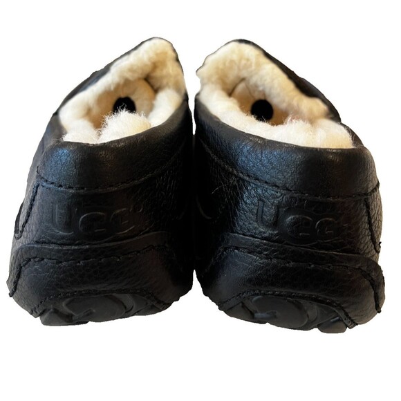 UGG Ascot Mens Pebble Black Leather Sheepskin Slipper Size 9 US New in Box Shoe main image 10